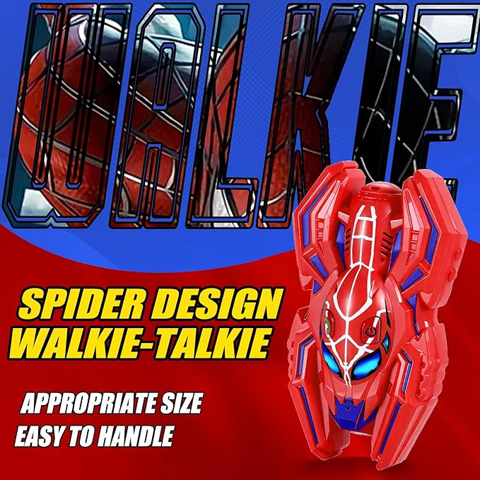 Vvinca Cool Walkie Talkies for Kids- Spider Toys for 3 4 5 6 7 8 9 10 Boys Kids Walkie Talkies 2 Pack Superhero Toys Outdoor Game Camping Travel Christmas Stocking Birthday Gifts