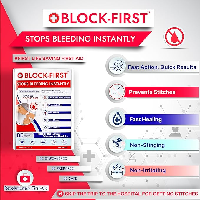 Advanced First Aid Kit– Stops Bleeding Instantly & Prevents Stitches, Emergency Trauma Medical Kit for Home, Car, Travel, Camping, Hiking, Office, Sports, Outdoor Survival, Multi-Use Pack