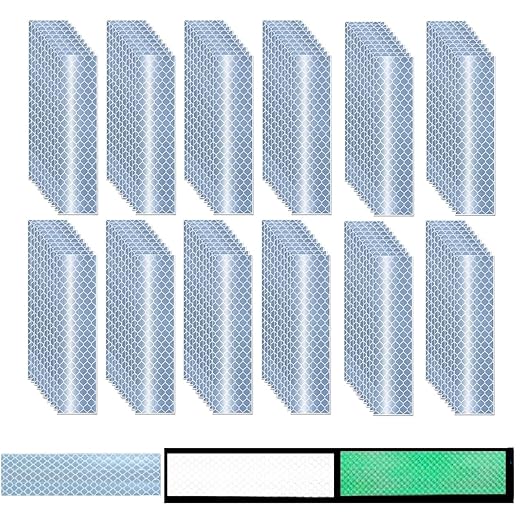 Glow in The Dark Reflective Stickers 1 inch X 4 inch for Car, High Visibility Warning Safety Reflective Strips (120 Pcs)