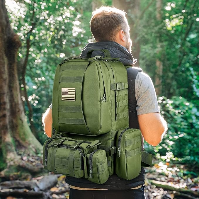 CVLIFE Tactical Backpack Military Army Rucksack 60L Large Assault Pack Detachable Molle Bag…