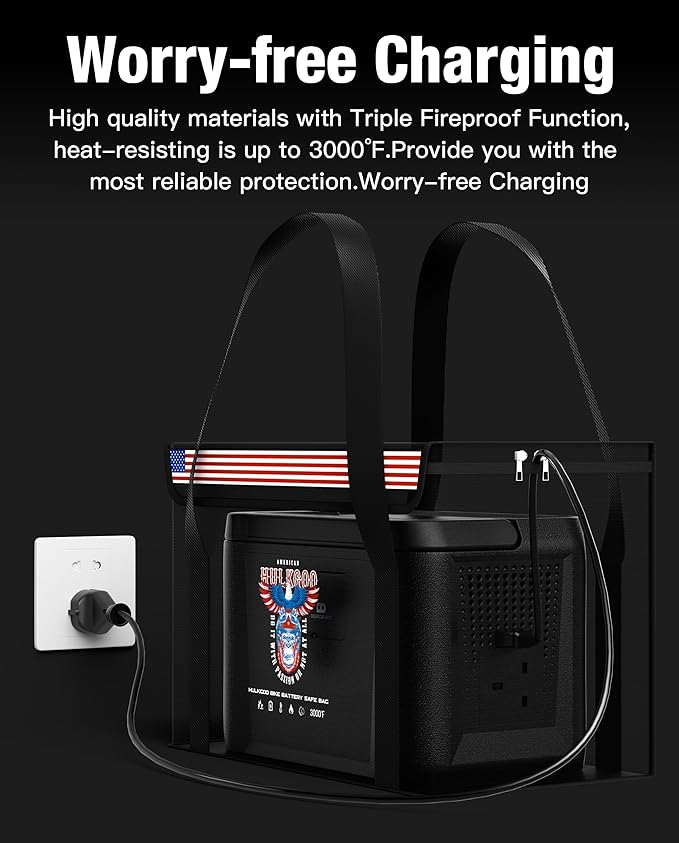 12V 100Ah LiFePO4 Lithium Battery Fireproof Safe Bag Large Capacity Explosion-Proof Container LiPO Guard Protective Case Waterproof Storage Box(14 * 9.5 * 7.8inch)