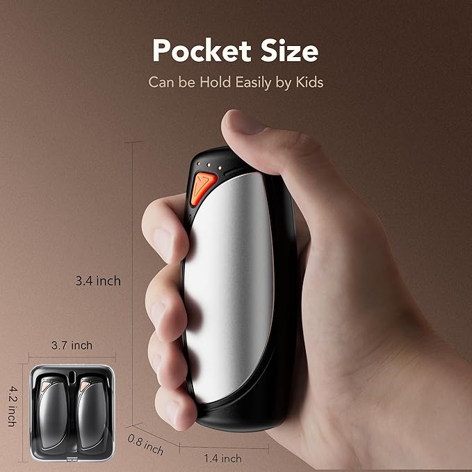 Hand Warmers Rechargeable 2 Packs, Double Sided Heating with AI Charging Case, 14000mAh Electric Hand Warmer Ultra Long Battery Life, Portable Heater Gifts for Christmas,Camping,Hunting