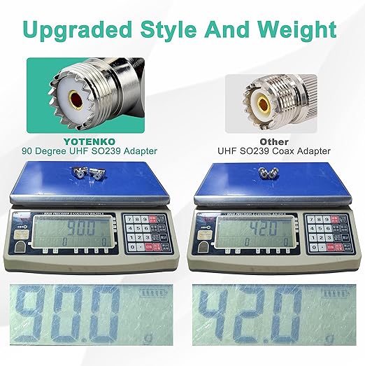 Upgraded SO239 90 Degree Adapter 2-Pack, SO-239 Right Angle Adapter UHF Female Coax Cable Connector SO239 PL259 Elbow Copper