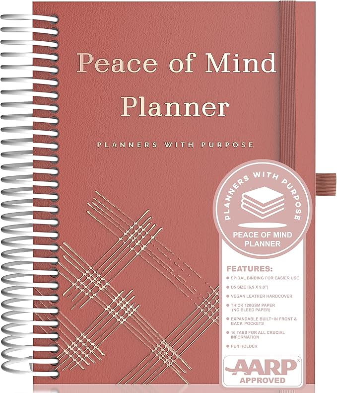 End of Life Planner - Guided Final Arrangements When I'm Gone Workbook Organizer Notebook for Beneficiary Info, Will Preparation, Last Wishes, Funeral Planning - Peace of Mind B5
