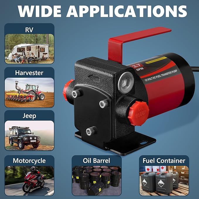 110V AC Gasoline Fuel Pump Kit, Self-priming Fuel Transfer Pump, Reversible Pumping, Overheat Protection, Explosion-proof, Suitable for Gasoline, Diesel, Mineral Oil, Kerosene