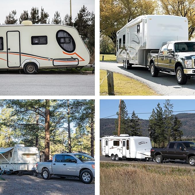 RVGUARD 7 Way 16 Foot Trailer Cord with 7 Gang Junction Box Kit, Include 12V Breakaway Switch and Plug Holder, Trailer Connector Cable Wiring Harness with Waterproof Junction Box