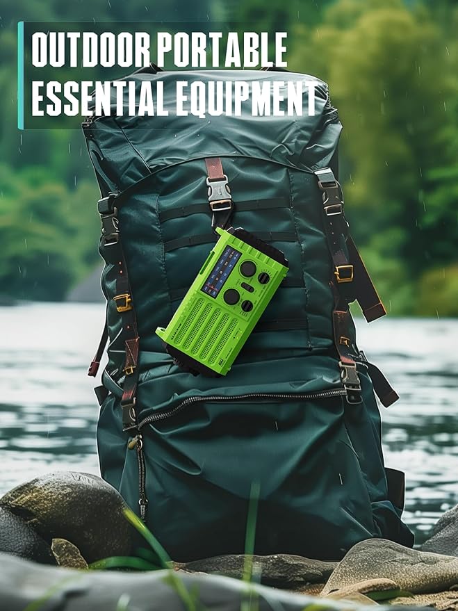 Emergency Radio, 5000 Hand Crank Solar NOAA Weather Radio, AM/FM Portable Battery Operated Radio with 5-Way Power, Phone Charger, Flashlight & Lamp, Compass, Earbud Jack, SOS Alert for Home, Survival
