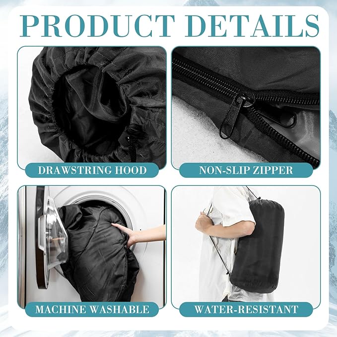 Macarrie 48 Pcs Winter Sleeping Bags Bulk for Adults Homeless 4 Season Warm Cold Weather Sleeping Bags with Compression Sack Lightweight Portable Waterproof for Donation Hiking Outdoor