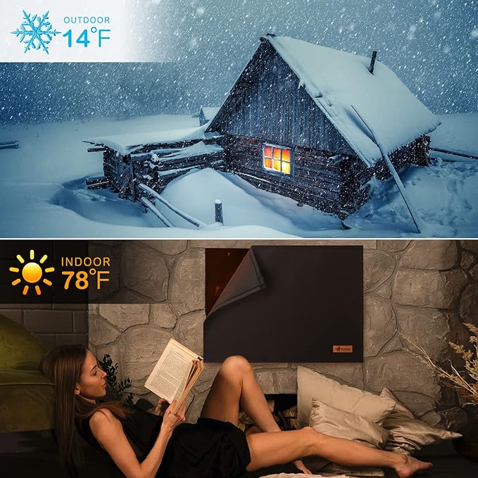 FLASLD Magnetic Fireplace Blanket for Heat Loss, Indoor Fireplace Covers Keep Drafts Out Stops Heat Loss, Fireplace Draft Stopper with Built-in Magnet for Iron Fireplace Frame (36" W x 30" H)