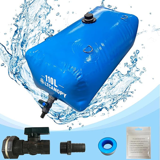 110L/30gal Water Storage Bladder Containers, Large Capacity Foldable Portable Water Tank,Drought Resistance Fire Protection Agricultural Irrigation Outdoor Emergency Water.