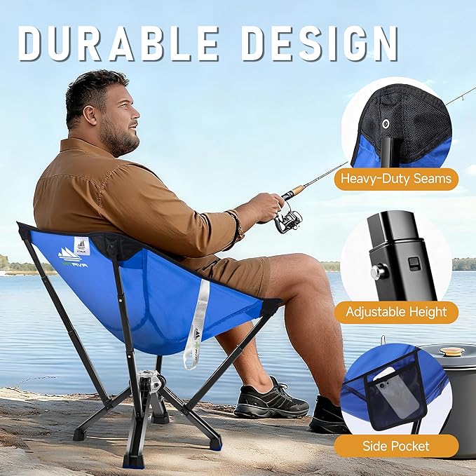 Camping Chair for Outdoor Use — Stable Folding Design, Reliable Support, Anti-Slip Feet, Portable Chair for Camping, Fishing & Beach