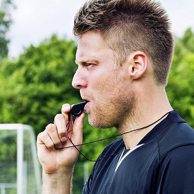 SANNIX 7 Pack Whistles, Coaches Whistles with Lanyard Sports Whistle Loud Crisp Sound Whistles for Referees Training Gyms Emergency