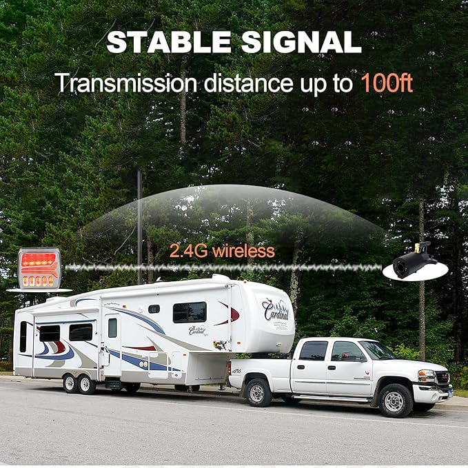 Magnetic Wireless Trailer Lights, Rechargeable LED Trailer Light for Towing Truck, Waterproof Tail Tow Lights Kit for RV Camper Boat Caravan, Portable Turn Signal Brake Running Stop