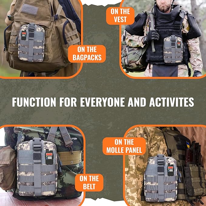 Ham Radio Go Bag in ACU Digital Camo Colour with Tear-Away Velcro Back - Molle Compatible, Multi-Pocket Design for Radios, Cables, and Gear