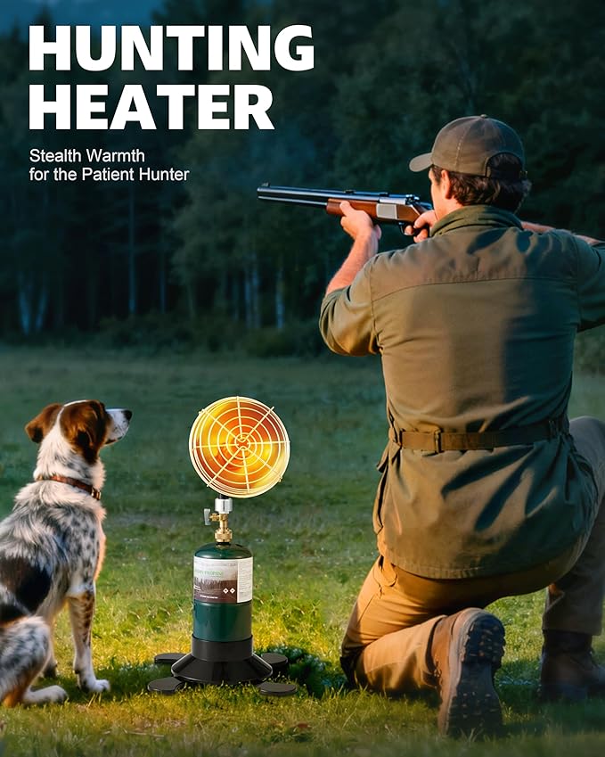 Ravs Portable Propane Heater for Camping, 6500BTU Outdoor Tent Heater with Foldable Tank Holder and Control Valve, Golf Cart Heater for Hiking, Ice Fishing, Hunting, Backyard, Fuel not Included