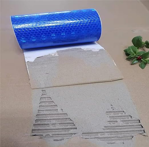 Blue Reflective Tape 4 inch, Outdoor Waterproof High Visibility Warning Industrial Marking Tape, Safety Stickers (11 feet)