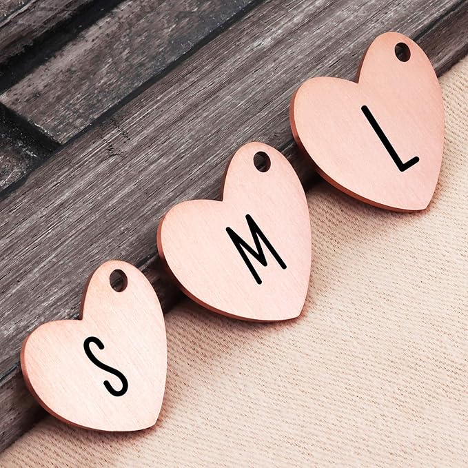 Ultra Joys Custom, Personalized Pet ID Tag, for Dogs, Brushed Stainless Steel Heart Dog Tag Rose Gold Medium