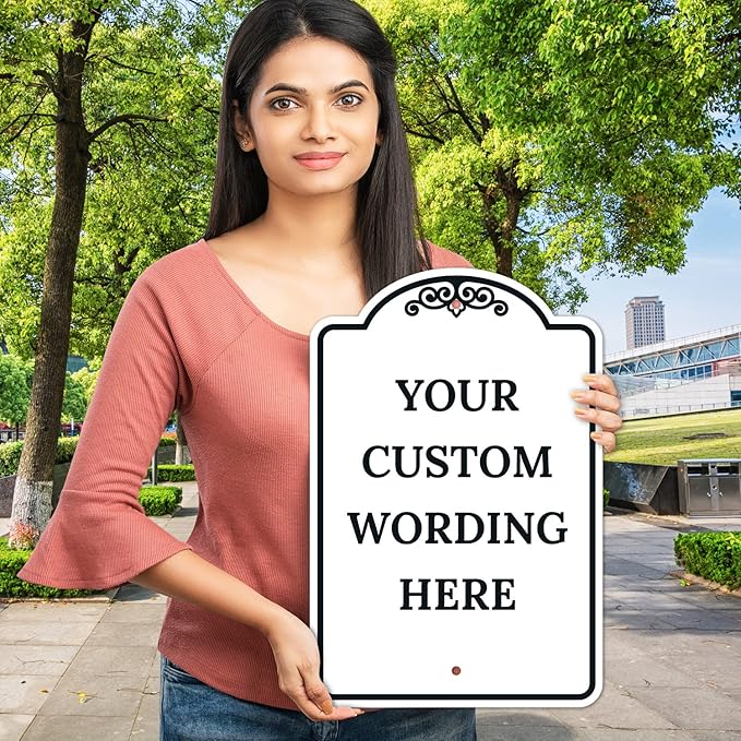 Custom Indoor/Outdoor Decorative Sign,Custom Personalized White Sign, 12x18 Inches, ACM, Fade Resistant, Made in USA