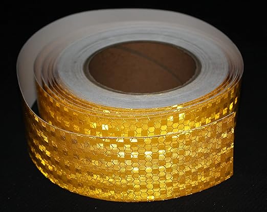 Yellow Reflective Tape 4 inch Wide, Outdoor Waterproof High Visibility Warning Industrial Marking Tape, Safety Stickers (68 feet,5 Rolls)