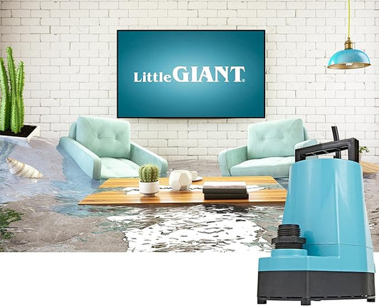 Little Giant 5-MSP 115-Volt, 1/6 HP, 1200 GPH Aluminum Manual Utility Pump, 10-Ft. Cord, Blue, 505000