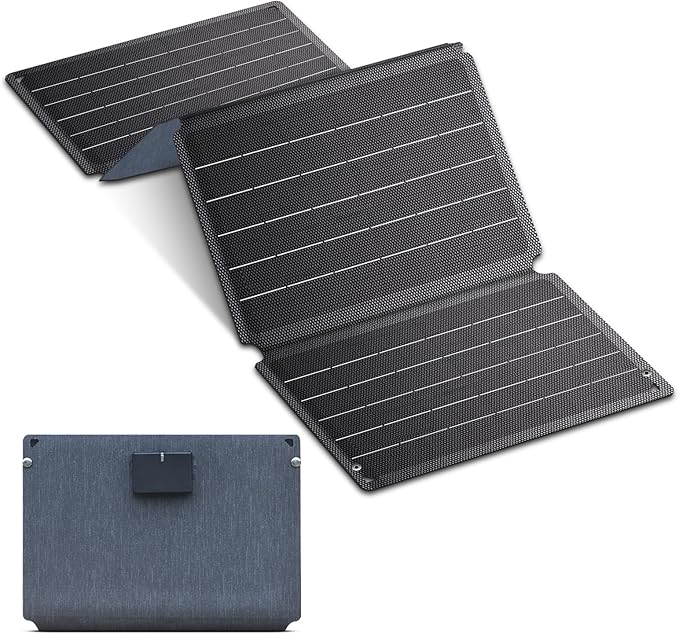 36W Portable Solar Panel, EFTE Foldable Solar Panel Charger IP65 Waterproof with Dual USB-A Type-C Fast Charging Compatible with Laptop Phones Power Bank for Camping Hiking RV Outdoor