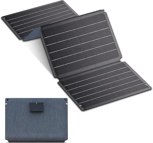 36W Portable Solar Panel, EFTE Foldable Solar Panel Charger IP65 Waterproof with Dual USB-A Type-C Fast Charging Compatible with Laptop Phones Power Bank for Camping Hiking RV Outdoor
