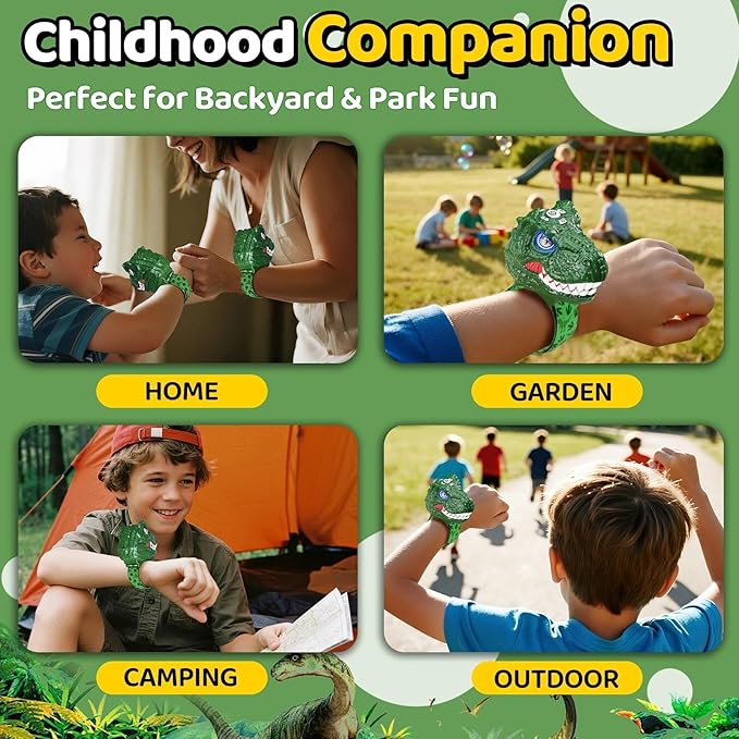 Vvinca Walkie Talkies for Kids 2 Pack - Dinosaur Toys for Boys Age 3-5 5-7 8-12 T-Rex Adjustable Wrist Strap Long Range Clear Sound Outdoor Camping Gears Christmas Birthday Gifts Stocking Stuffers
