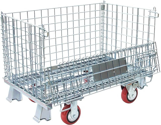 32"x20"x24" Heavy Duty Platform Truck with Cage, Foldable Flatbed Hand Truck Dolly with 4.7” Swivel Casters, 1500LBS Capacity Push Cart for Warehouse, Garage, Grocery, Laundry