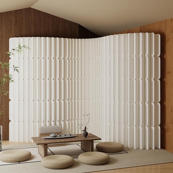 Foldable Room Divider Privacy Screens Movable Temporary Wall Space Partition, 5.91~7.87 FT Tall, 6.56~16.4 FT Width, Choice of Various Sizes and Styles