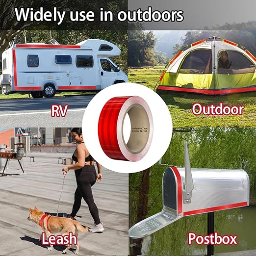 Reflective Tape, 2 Inch x 30 Feet - High Intensity - Red Reflective Safety Tape Waterproof Conspicuity for Trailer Reflector Trucks Bikes Baby Strollers Helmets