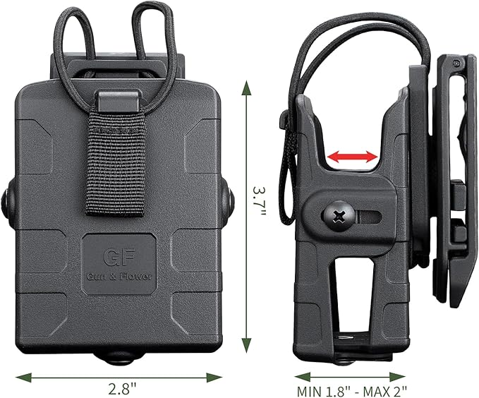 Universal Radio Holster with Belt Clip Compatible with Motorola APX6000 XTS5000 XTS2500, Kenwood TK-2000, Hytera PD700 PD782, Hard Shell Two-Way Radio Holder for 1.5–2'' Belts, Adjustable Fit