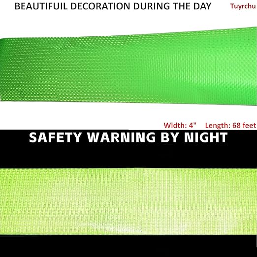 Industrial Reflective Tape Green 4 inch Wide, Outdoor Waterproof High Visibility Safety Warning Reflector Sticker Strips (68 feet)