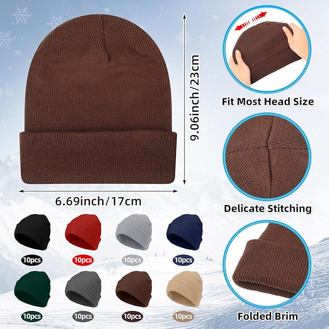 120 Pcs Emergency Blanket Beanie Hat Bulk Homeless Package Care Supplies Survival Kit for Cold Weather Outdoor Camping Hiking (Neutral)