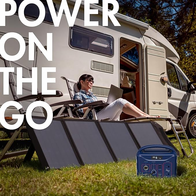Tenergy T320 Portable Power Station, 300Wh Battery, 110V/200W (Surge 400W) 2 Pure Sine Wave AC outputs, USB type C PD 45W, Solar Ready Mobile Power for Outdoors Camper Vans RV, Emergency Backup, Navy