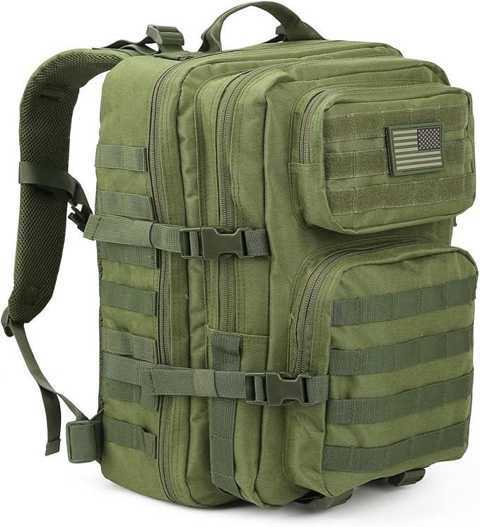 REEBOW GEAR Military Tactical Backpack Large Army 3 Day Assault Pack Molle Bag Army Green