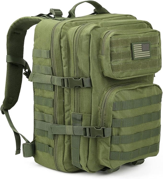 REEBOW GEAR Military Tactical Backpack Large Army 3 Day Assault Pack Molle Bag Army Green
