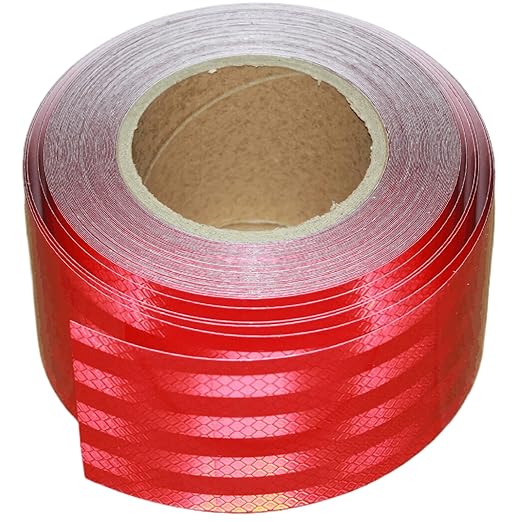 Industrial Non Fading Reflective Tape Red Outdoor Waterproof 3 inch, High Visibility Safety Warning Adhesive Stickers (166 feet)
