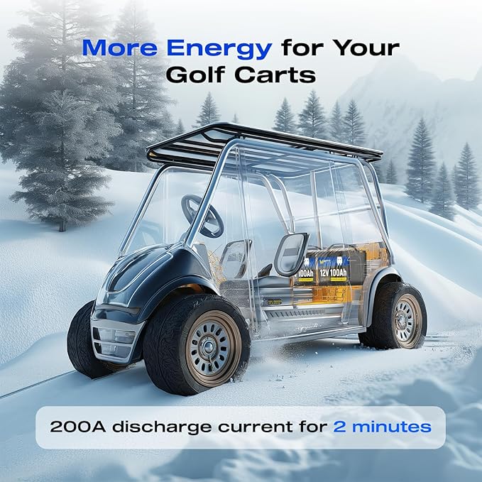 WattCycle 12V 100Ah LiFePO4 Lithium Battery 3 Pack - BCI Group 24, 15000 Cycles, Built-in 100A BMS, Low-Temperature Protection - Ideal for RVs, Golf Cart, Home Energy Storage, Marine (3 Pack)