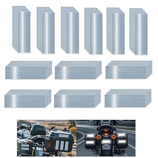 White Reflective Stickers 2 inch X 6 inch, Outdoor Waterproof High Visibility Warning Safety Adhesive Reflector Tape (120 Pcs)