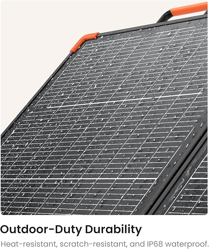 N-Type 16BB 110W Bifacial Portable Solar Panel, 25% High Efficiency Composite Foldable Solar Charger, RV Essentials, IP67 Waterproof for Camping RV Offgrid Living