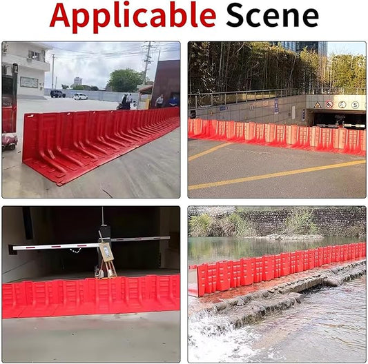 Flood Quick Barrier Dam Garage Water Barrier, L Shaped Thickened ABS Removable Flood Coverls, Reusable, for Garages, Warehouses