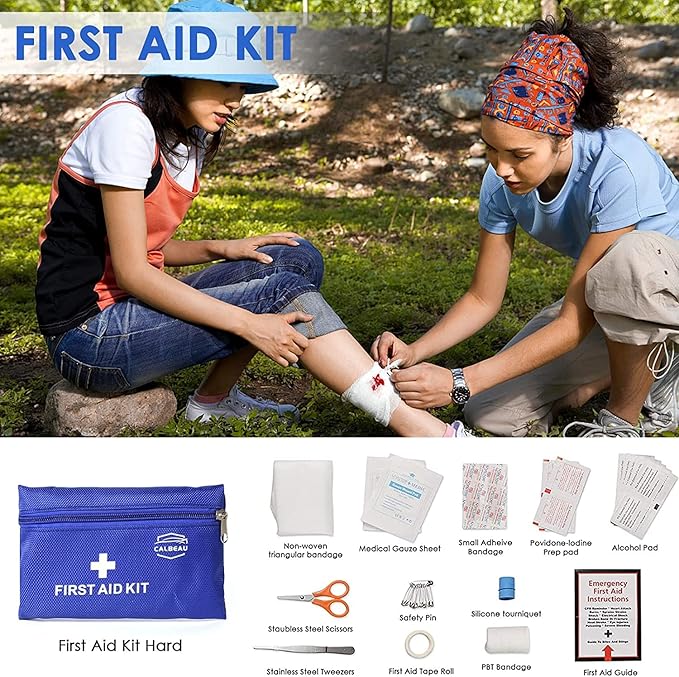 Car Emergency Kit, Emergency Roadside Car Safety Kit with Air Compressor, 10FT Jumper Cable, First Aid Kit, Tow Strap, Safety Hammer, Whistle, Flashlight for Women, Men, Teenager