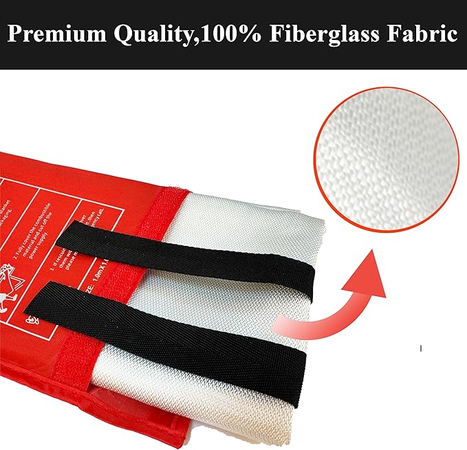 Crystal Lemon Fire Blanket 12-Pack, 39x39 Multi-Use Emergency Fire Suppression Cloths, Large, Quality Glass Fiber Fire Safety Covers for Home and Office
