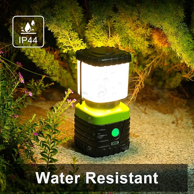 2PCS 3200K Warm Light LED Camping Lantern Rechargeable 1000LM, 4500mAh Power Bank, Flashlight for Hurricane Emergency, Hiking, IP44 Waterproof Lantern(Black)