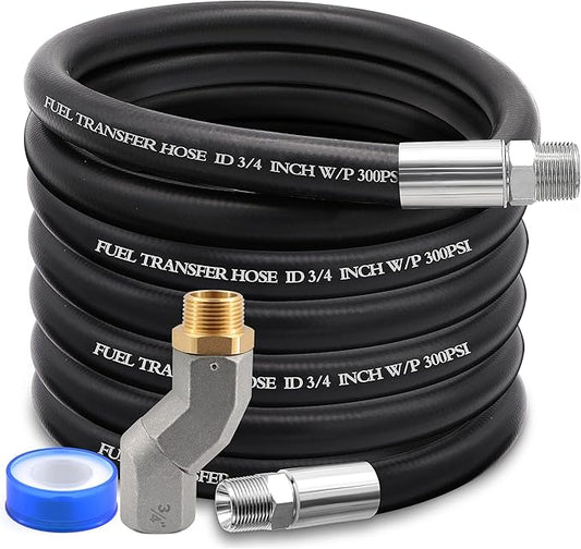 3/4" Fuel Transfer Hose 20FT,Farm Pump Hose Male NPT Connector with Fuel Hose Swivel for Gasoline,Diesel,Biodiesel