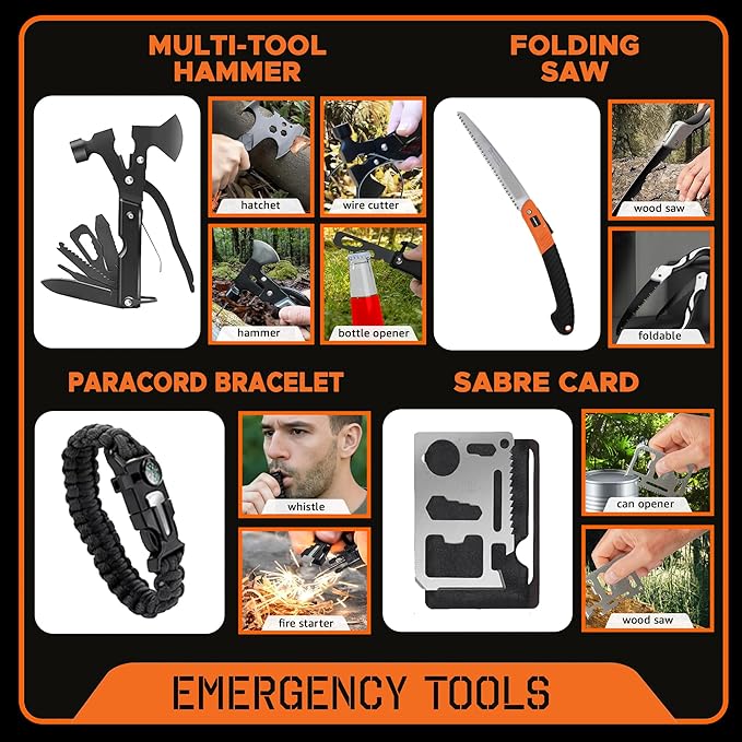 48 Hour Survival Kit - 228 Pieces Survival Gear and Supplies, 45L Go Bag Emergency Backpack, First Aid, Water Filter, Food, Tools, Tent, Camping Essentials, Emergency Preparedness - The Solo
