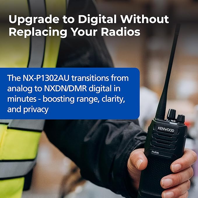 KEWOOD NX-P1302AU ProTalk 2W Business Two-Way Radio – Simple Setup, 64 Channels, Upgradeable to Digital, Long-Lasting 19.5 Hour Battery, Loud 1,000 mW Speaker, MIL-STD 810 & IP54/55 Rating
