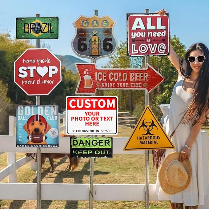 Custom Outdoor Metal Sign - Personalized for Business, Office, Home, Delivery, Road, Garden, Hazard, Parking, Decorative - 17''x12''