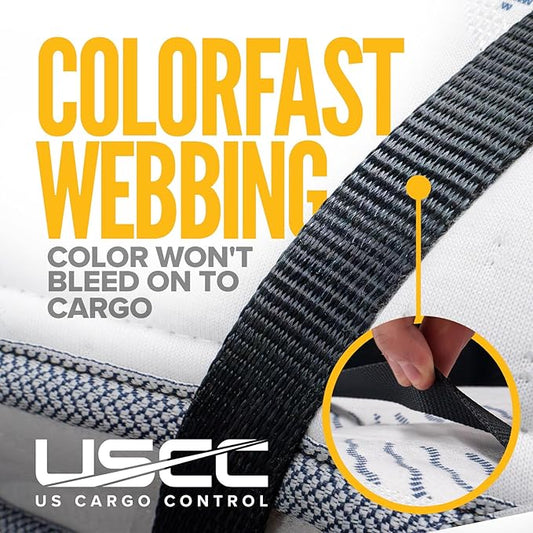 US Cargo Control Stainless Steel Ratchet Strap with Double Wire Hooks, 1" x 10', 1,500 LBS Break Strength, Marine Tie Down Straps for Boats, ATVs, Camping, Snow, Saltwater Applications