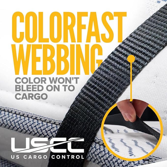 US Cargo Control Stainless Steel Ratchet Straps with Double Wire Hooks (45-Pack), 1" x 10', 1,500 LBS Break Strength, Marine Tie Down Straps for Boats, ATVs, Camping, Snow, Saltwater Applications